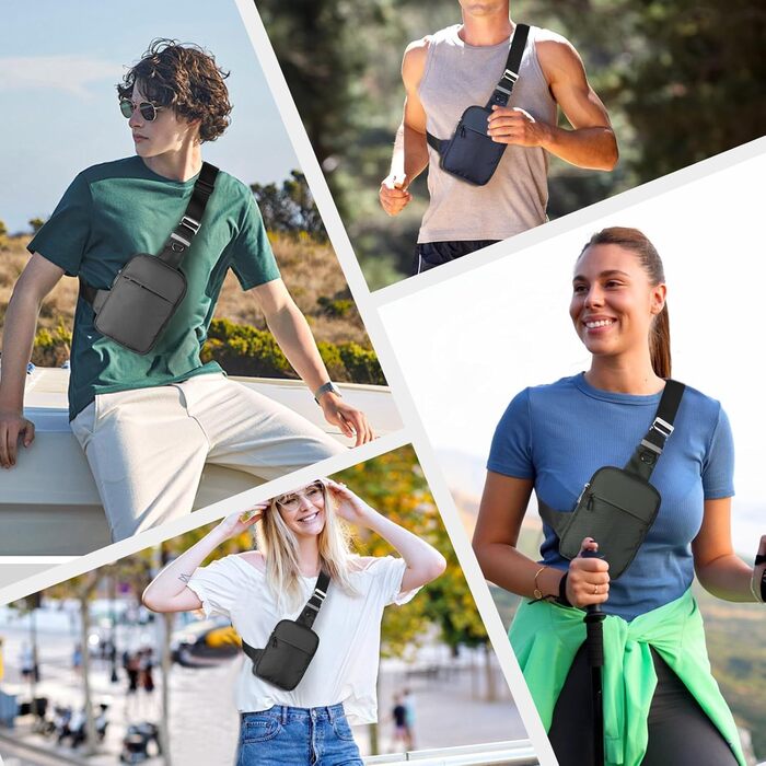 Сумка на груди Broadream: водонепроникна, для чоловіків та жінок, з RFID-блокуванням, для спорту та туризму (A-зелений)