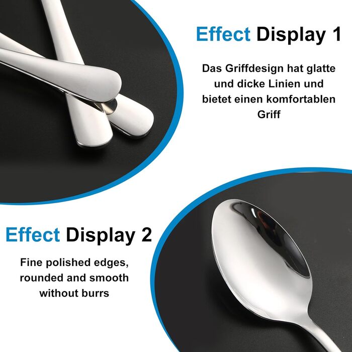 Набір ложок для лате макіато, 30 шт: ложки для кави, морозива, коктейлів та десертів (19,5 см, нержавіюча сталь)