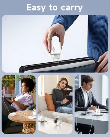 Зарядний пристрій USB-C 40W 2Port для iPhone 17 Pro Max/Pro/15 Plus, iPad Pro/Air, кабель 2м Orange