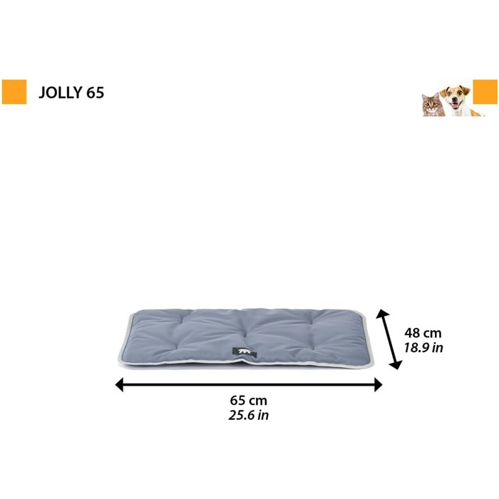 Килимок для собак та котів Ferplast Jolly - Водостійкий, антикіготок, 57 x 38 см, сірий