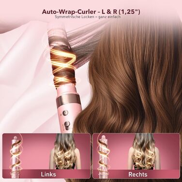 Airstyler 6-в-1: Фен, стайлер, локони, випрямлення. Рожевий колір.