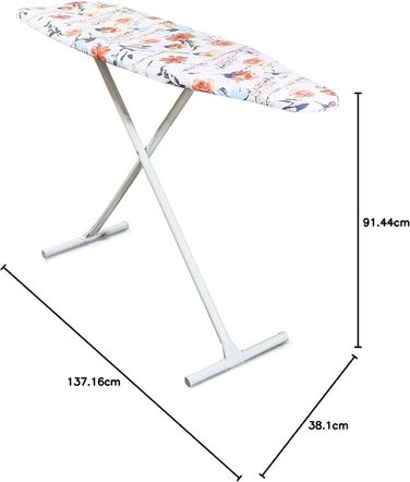 Чохол для прасувальної дошки з квітковим малюнком, шнурок, стандартний розмір (38,1 x 137,2 см)