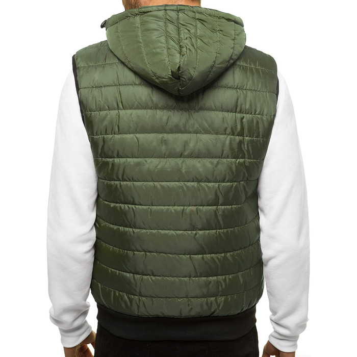 Чоловіча степкова жилетка OZONEEE з капюшоном, без рукавів, спортивна, для активного відпочинку, розмір M, зелена