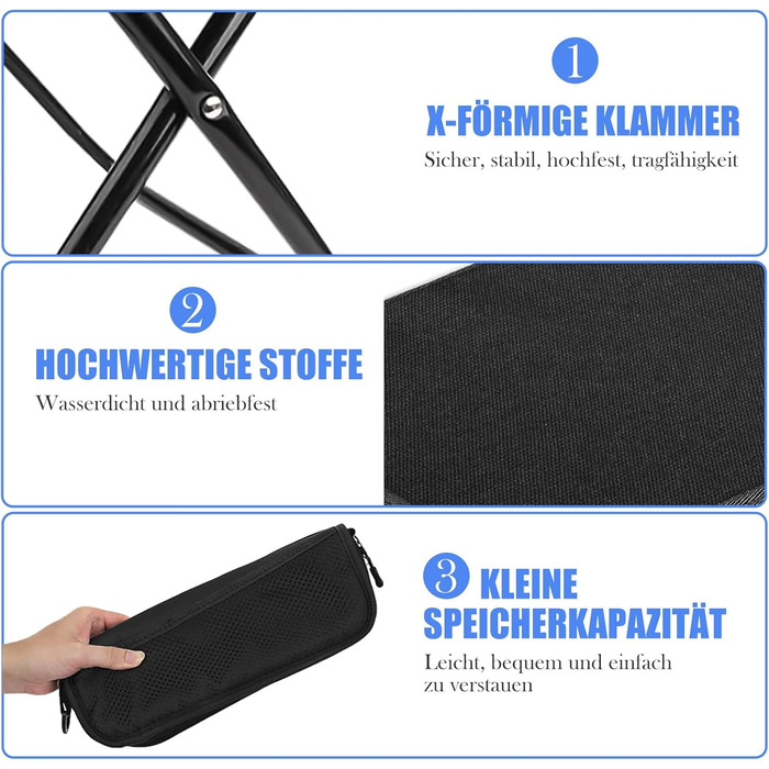 Складний садовий стільчик, туристичний стільчик для кемпінгу, риболовлі та відпочинку на природі - легкий та довговічний