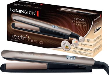 Випрямляч для волосся Remington S8540 Keratin з керамічним покриттям, LCD-дисплей, 10 температурних режимів, чорний, 110 мм