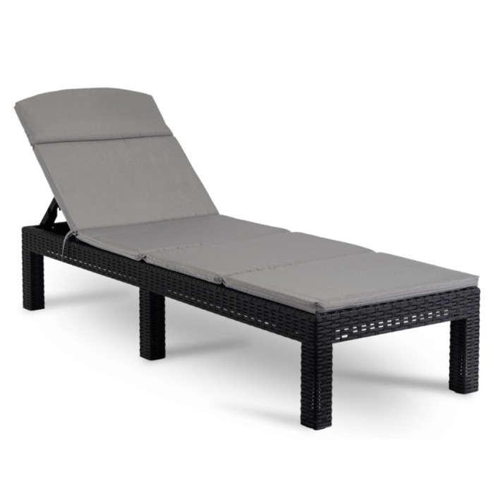 Шезлонг із техноротанга сірого кольору Mebel Elite