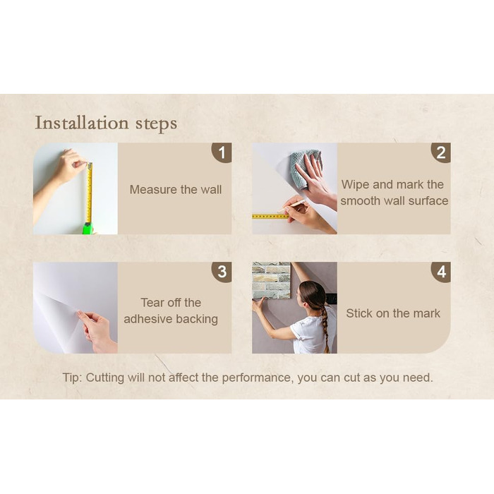 Акустичні панелі JBER самоклейні для звукоізоляції, шумопоглинаючі стінові панелі «Цегла» для студії, офісу та дому, 30 x 30 x 1 см, 12 шт, колір сірий (камінь)