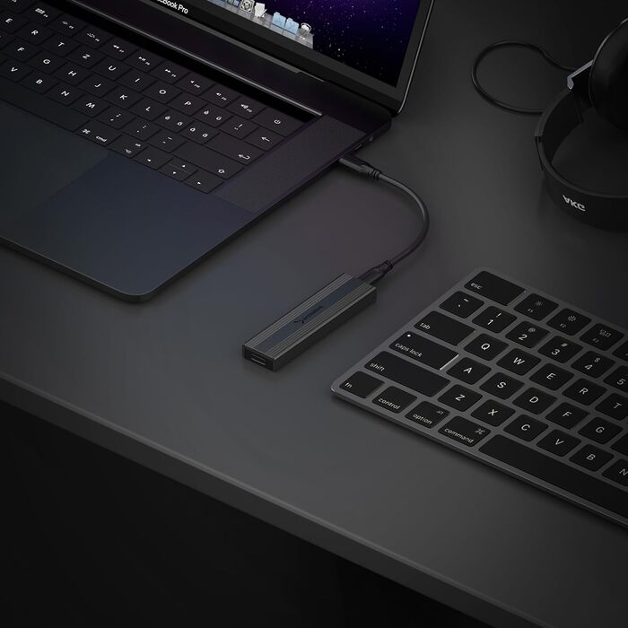 Корпус для NVMe SSD Sabrent з адаптером m2 SATA, USB C 3.2 Gen 2 (10 Гбіт/с), з кулером, для бізнесу