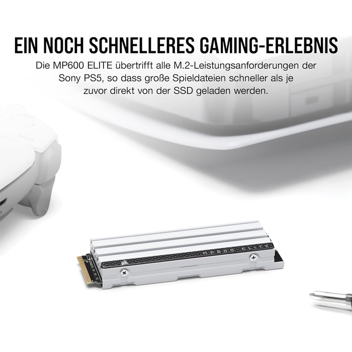 SSD Corsair MP600 Elite 4TB M.2 PCIe Gen4 x4 NVMe з кулером - для PS5 - до 7000 МБ/с