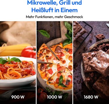 Мікрохвильова піч MEDION 3 в 1 з грилем та конвекцією (23 л, 900 Вт, 10 автопрограм, чорна) MD11493