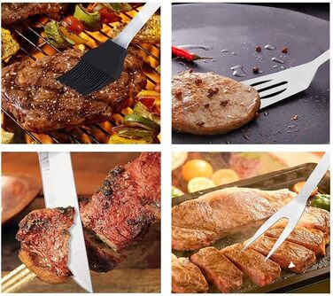 Набір гриль-інструментів 5 шт. з нержавіючої сталі, професійний, для кемпінгу та барбекю