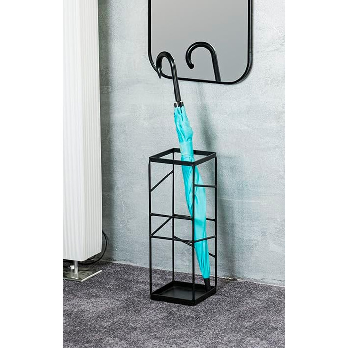 Підставка для парасольки HAKU Möbel, чорна, металева, 17x49x17 см, сучасний стиль