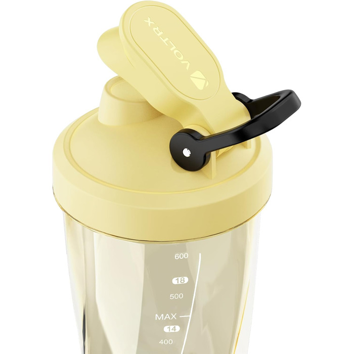 VOLTRX Преміум Електричний шейкер для протеїну з Tritan (BPA-free) - портативний блендер для коктейлів, фітнесу та спорту, 700 мл (Темно-жовтий)
