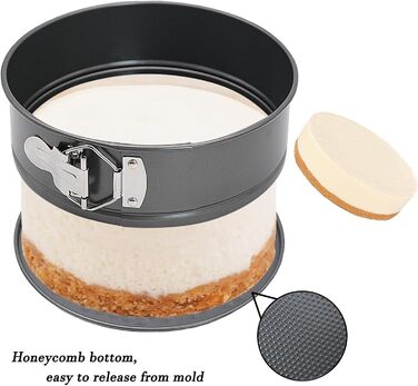 Форма для випічки SUJIBHI 20 см, вуглецева сталь з антипригарним покриттям, знімний дно, для чізкейків, брауні, тортів та випічки (1 шт.)