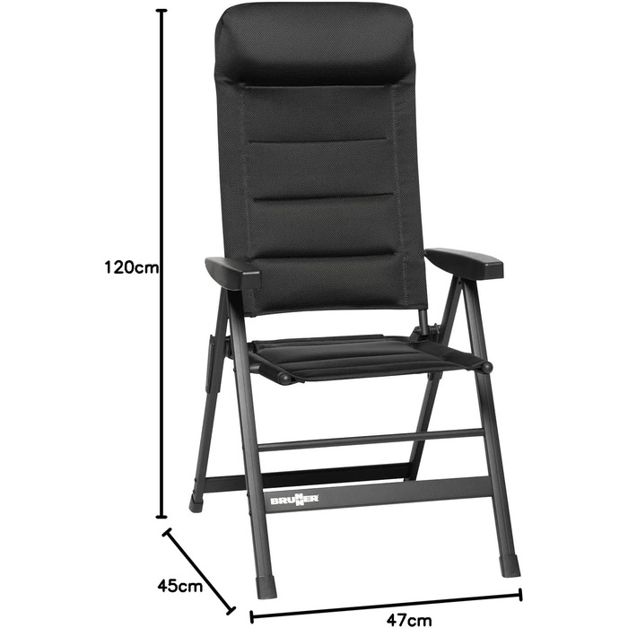 Кемпінговий стілець Brunner Skye 3D Black - чорний
