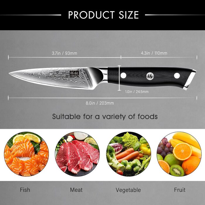 Ніж кухарський SHAN ZU PRO Series з 67 шарів дамаської сталі, ручка G10, кухонний ніж