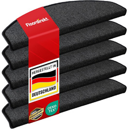 London Pro Stair Treads - Anthracite Grey - 15 Piece Set - 25x65 cm Non-Slip Stair Mats