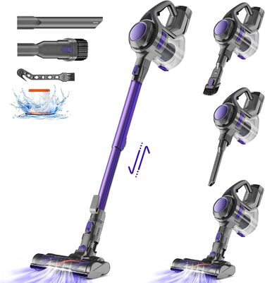 Бездротовий пилосос Authmic 40000Pa з HEPA-фільтрами, 50 хвилин роботи, 450W, для твердих поверхонь та килимів