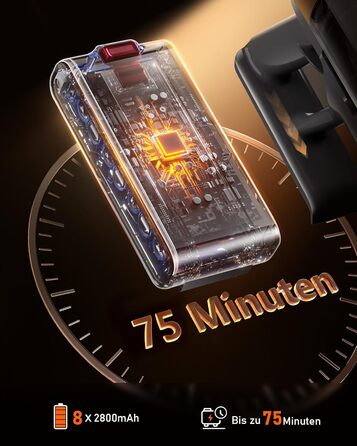 Бездротовий акумуляторний пилосос для видалення шерсті тварин, 1.8 л з дисплеєм, 55000 Па/620 Вт/75 хв, самостійна підставка, антизаплутувальна щітка, для килимів/твердих підлог/автомобіля