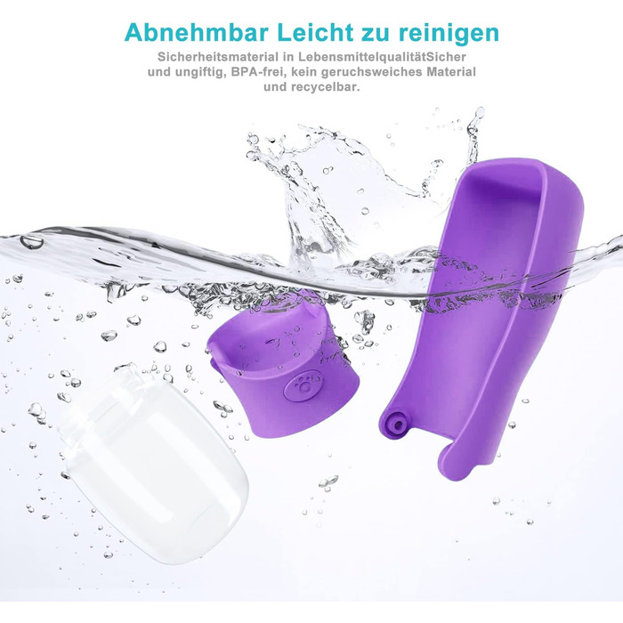 Водяна пляшка для собак на прогулянку 350мл/570мл. Водяна пляшка для цуценят, маленьких, середніх та великих собак. Зручна водяна пляшка для собак, щоб пити в дорозі (Lila)