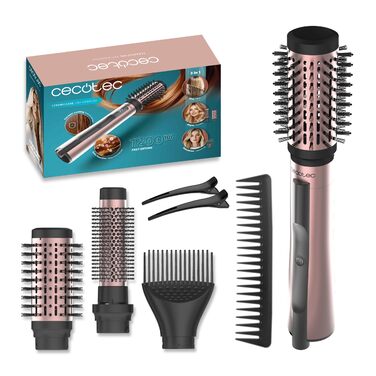 Cecotec AirBrush Gyro Elite: Ротаційна щітка для волосся з гарячим повітрям CeramicCare 5в1. 1100W, іонізація, 5 насадок, обертання, керамічне покриття, холодна насадка, 3 режими температури