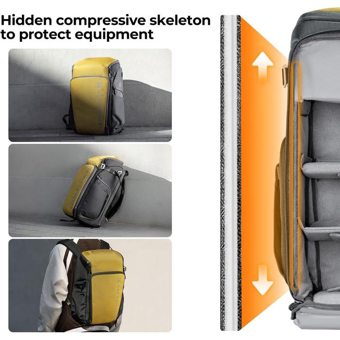 Рюкзак для фотографа K&F Concept Alpha, 25L, чорний, з відділенням для 16