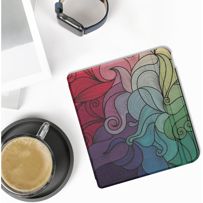 Чохол-книжка kwmobile для Kobo Libra Colour/Tolino Vision Color - яскравий чохол для eReader (рожевий, блакитний, зелений)