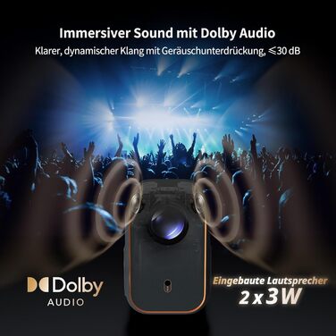 WEMAX Mini проєктор 4K з Netflix та Google TV, портативний, Dolby Audio, WiFi, Bluetooth для домашнього кіно та відпочинку на природі