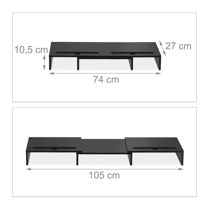 Relaxdays Monitor Stand for 2 Monitors