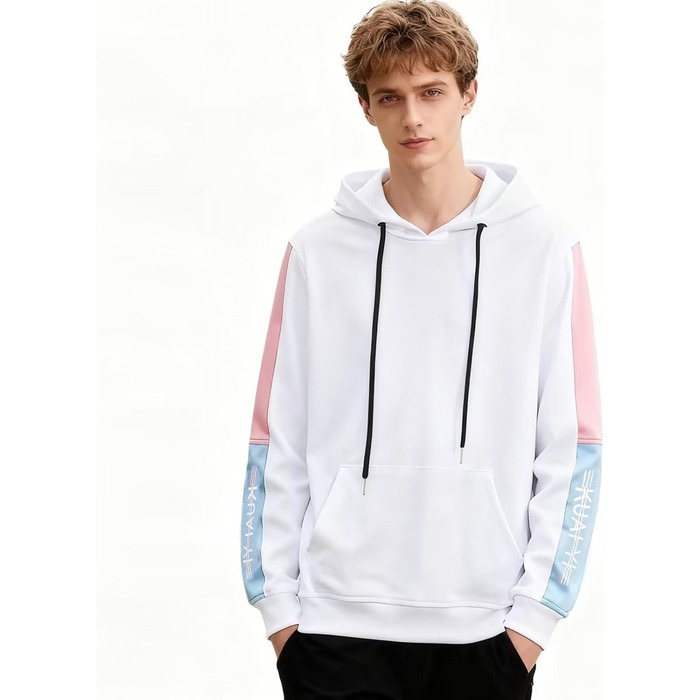 Чоловічий світшот з капюшоном Kenaijing, бавовна, білий, розмір XXL