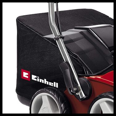 Einhell Electric Scarifier-Aerator GE-SA 1435 (1400W, 35cm working width, up to 3-9mm working depth, adjustable height pole, 28L collection bag, including aerator roller)
