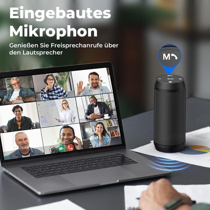Портативна Bluetooth колонка ELEHOT з LED підсвіткою, 10W, підтримка Micro-SD та USB, з функцією гучного зв'язку для телефону та ПК