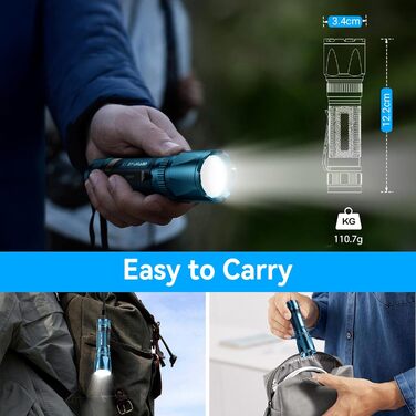 Ліхтарик LED GEARLITE з підзарядкою, 3000 люменів, тактичний, водонепроникний (IP65), 3 режими, для кемпінгу, риболовлі, активного відпочинку