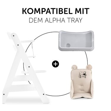 Подушка-вкладиш Hauck Alpha Cosy Disney Winnie the Pooh беж для дерев'яного стільчика Alpha+, Beta+, Arketa, з високою спинкою, для дітей 6-36 міс.
