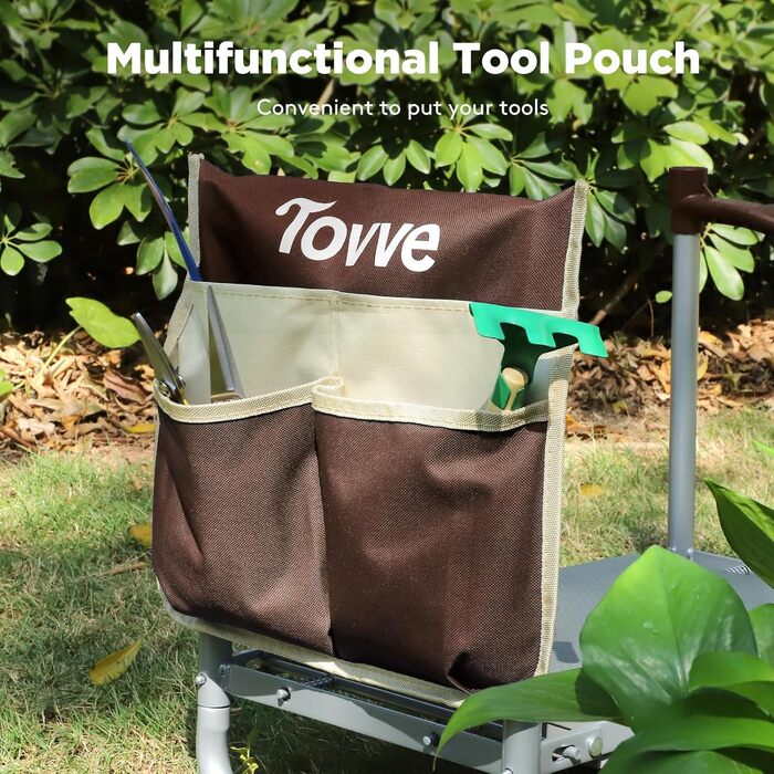 Foldable Garden Kneeler and Seat, Brown