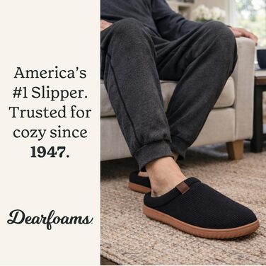 Чоловічі домашні капці-клоги Dearfoams Case Casual, чорні (42/43 EU)