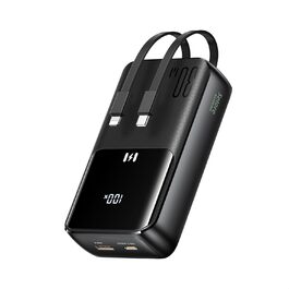 Power Bank Selore&S 20000mAh 30W з USB-C, LED дисплеєм та 4 виходами. Чорний. Сумісний з iPhone, MacBook, iPad, Samsung Galaxy