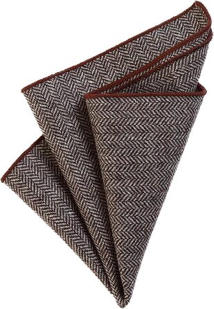 Метелик чоловічий DonDon Tweed 12x6 см з нагрудною хустинкою 23x23 см, бавовна, картатий коричневий