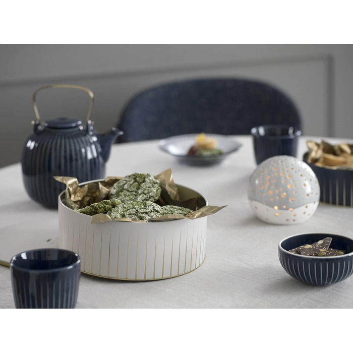 Kähler Salt and Pepper Shaker Set H5 cm Hammershøi Danish Handmade, blue