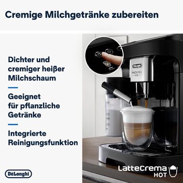Кавомашина De'Longhi Magnifica Evo ECAM 292.81.B з LatteCrema, 7 прямих кнопок, 2-купові, чорна