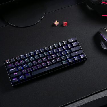 Redragon K530 Pro Draconic: Механічна ігрова клавіатура 60% з RGB-підсвічуванням, Tactile Brown Switch, Hot-Swap, для Windows/Mac/Android