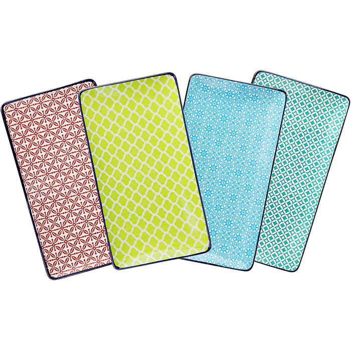 Набір сервіровочних тарілок Vancasso Macaron, 4 шт., порцеляна, 26,8 x 14,7 x 2 см