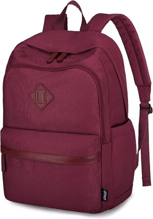 Рюкзак RAVUO для чоловіків та жінок, 15.6 дюймів, водонепроникний, для підлітків, для школи, подорожей, роботи, чорний, бордовий