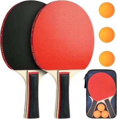 Набір для настільного тенісу Binnan: 2 ракетки та 3 м'ячі з сумкою. Підходить для початківців, сім'ї та професіоналів