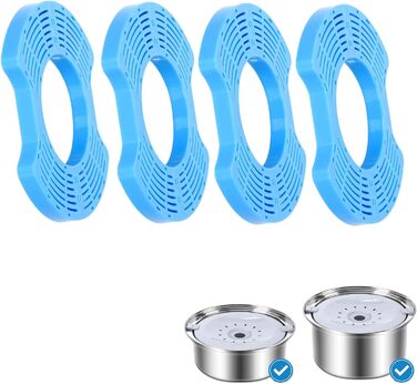 Нержавійна миска для собак з захистом від протікання, 2L, преміум якість, для собак та котів, миска для води без обливання, великий об'єм, 4 фільтри