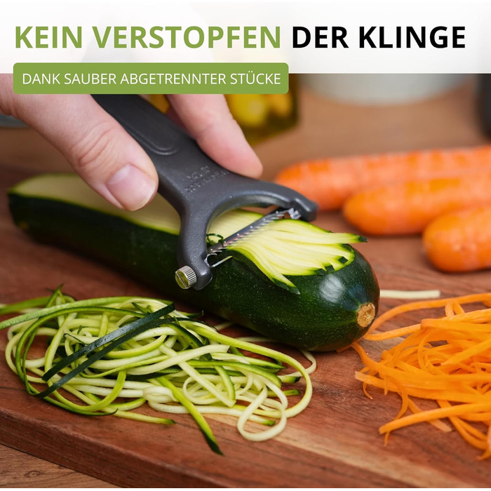 Westmark Sparschäler Julienne Black Edition: Овочечистка для тонкої соломки, нержавіюча сталь, для правшів та лівшів, антрацит