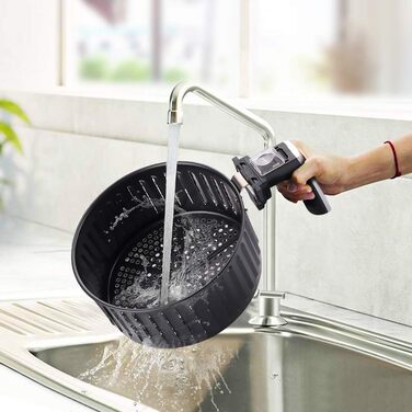 Фритюрниця VECATECH Heißluft XXL 5.5л з цифровим сенсорним екраном, 8 програмами та 1800W - безмасляна фритюрниця для здорового харчування