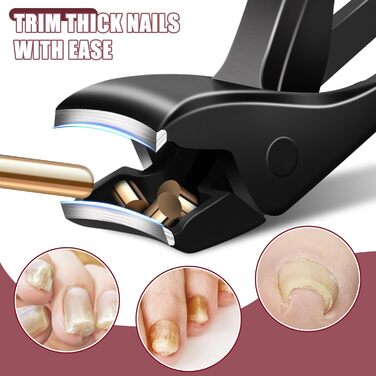 Кусачки для нігтів Nagel для літніх людей та чоловіків з товстими нігтями, професійні кусачки з широким отвором та похилою гострою бритвою, подарунок