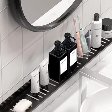 Настінний диспенсер для мила Anhow 3er PETG, 500 мл, чорний, без свердління, з 16 вологостійкими етикетками для кухні/ванної кімнати