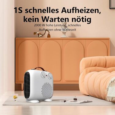 Електричний обігрівач 2000W, компактний, енергозберігаючий, портативний, тихий, 3-рівні нагріву для дому, ванної кімнати